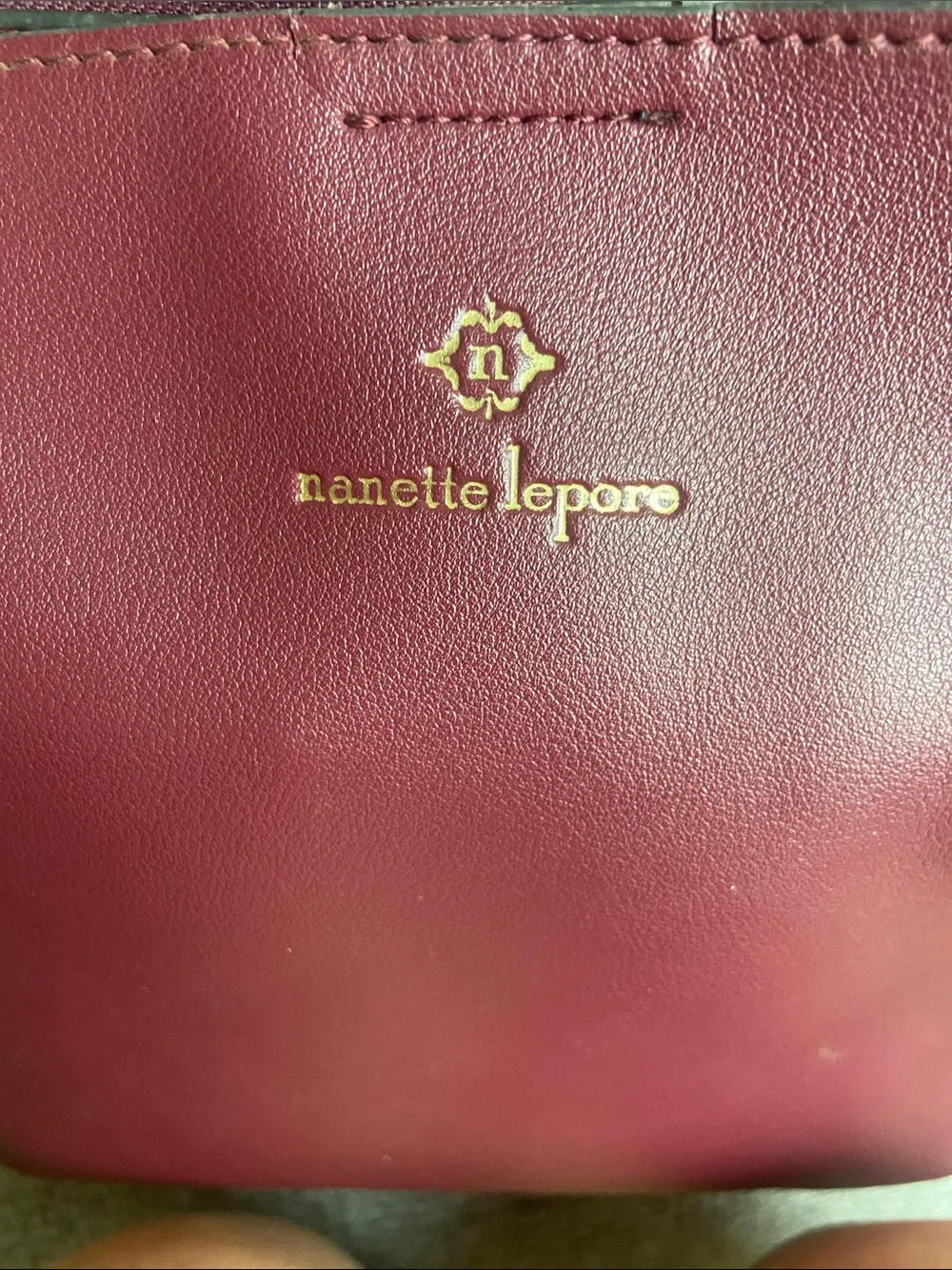 Nanette Lepore Wine Red Vegan Leather Crossbody Bucket Bag